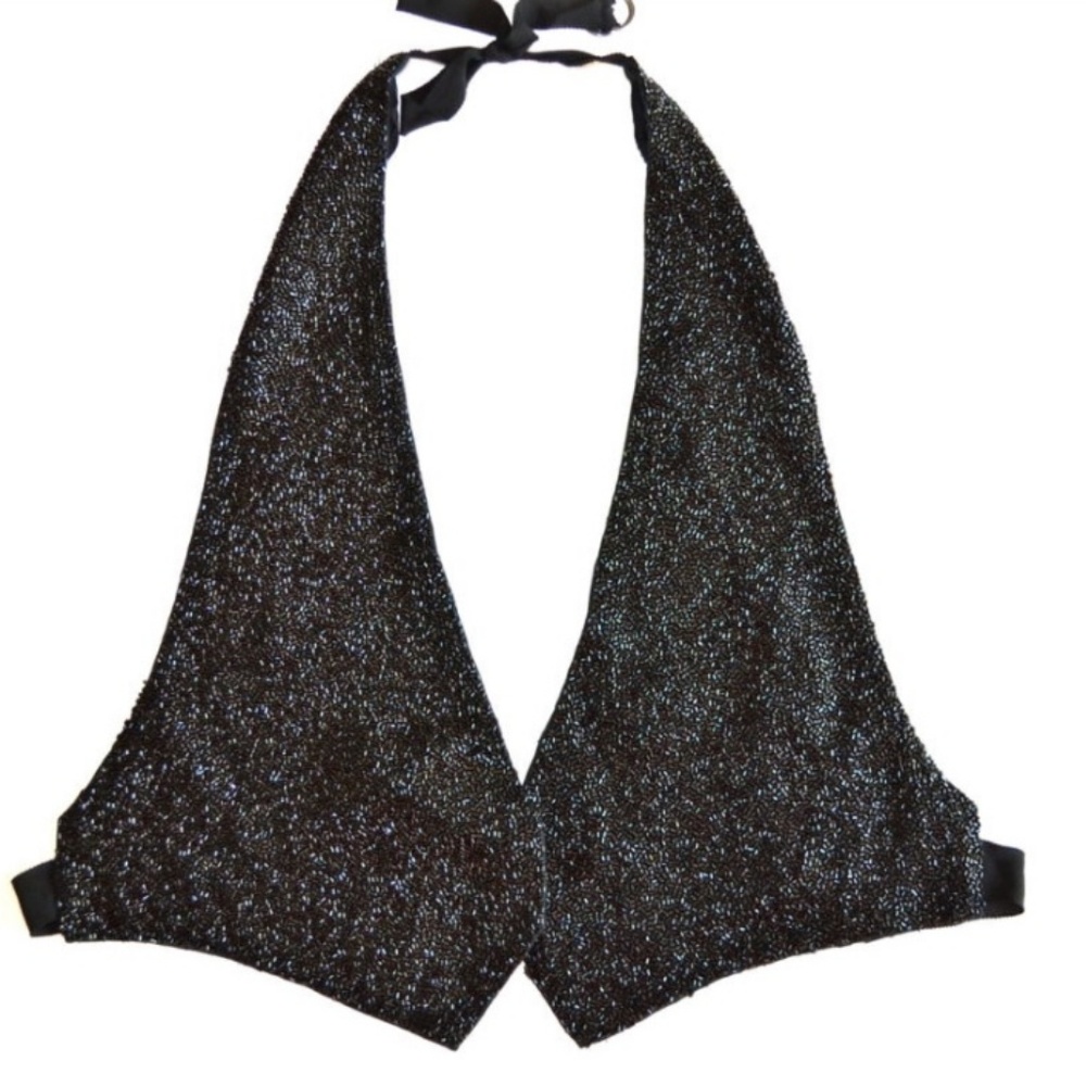 BCBG Max Azria black beaded vest